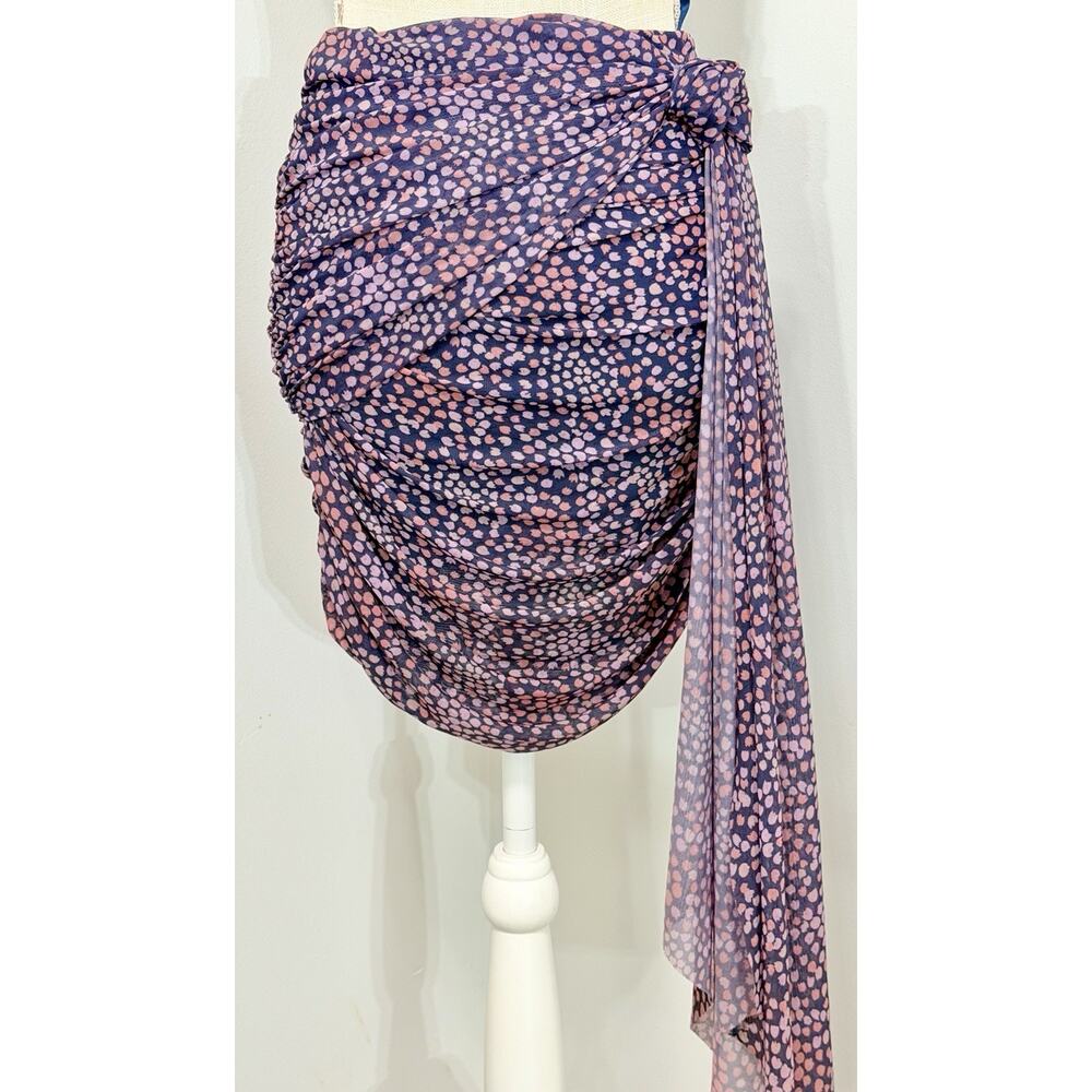 NWT Anthropologie Flirty Knit Mini Skirt Ruched Knot Tie Detail Boho Size Small